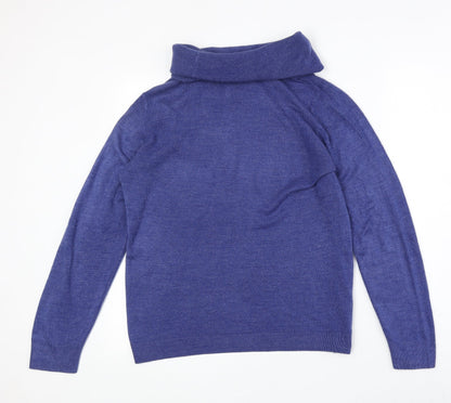 Dunnes Womens Blue Roll Neck Acrylic Pullover Jumper Size L