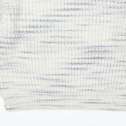 Marks and Spencer Girls Beige Round Neck Geometric Cotton Pullover Jumper Size 11-12 Years Pullover