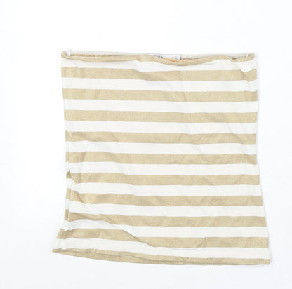 Womens UK Size M Zara Gold Basic Tank