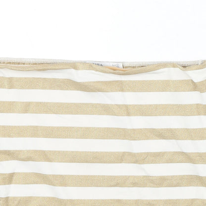 Womens UK Size M Zara Gold Basic Tank