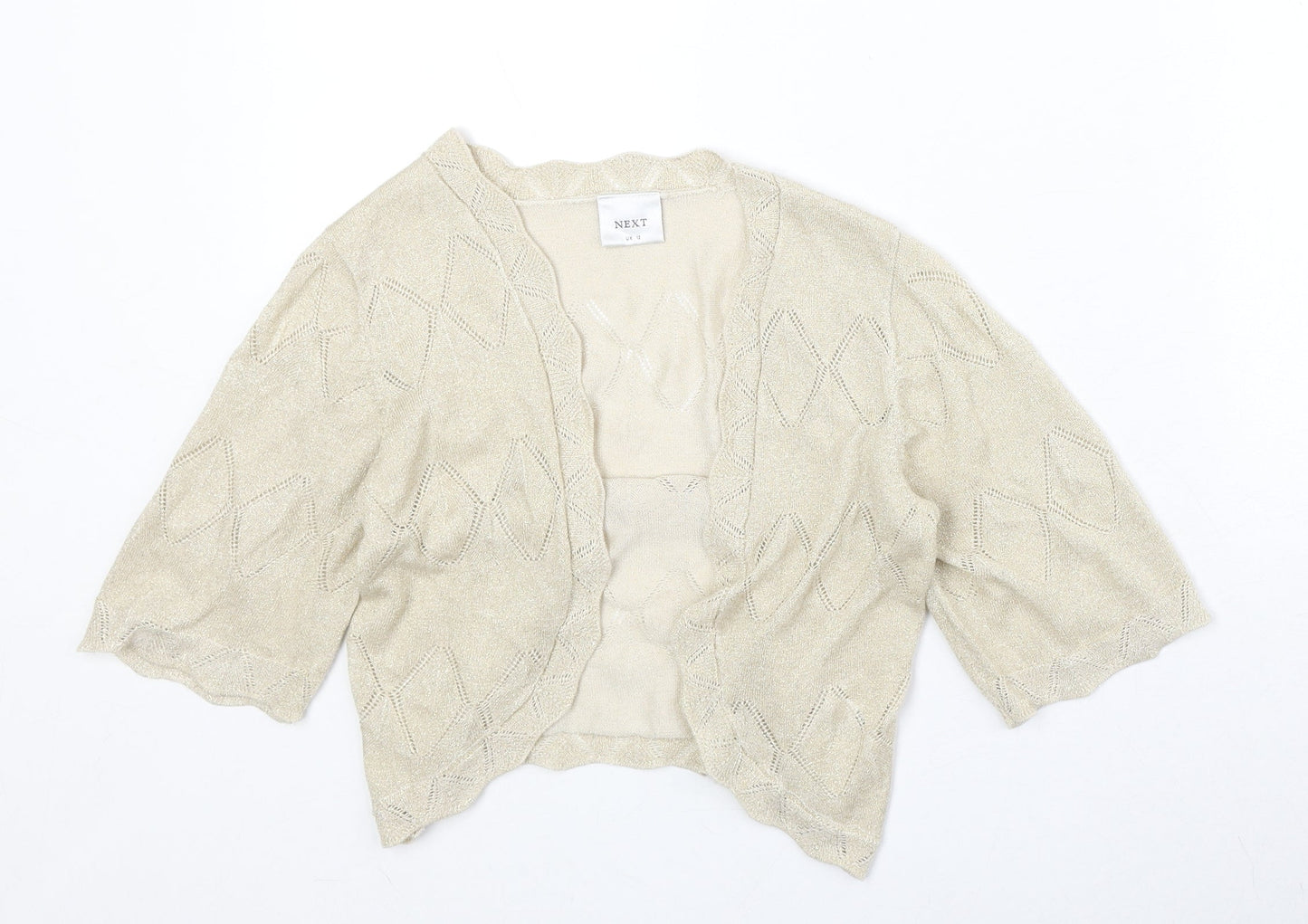 Womens UK Size 12 NEXT Beige Cardigan Jumper