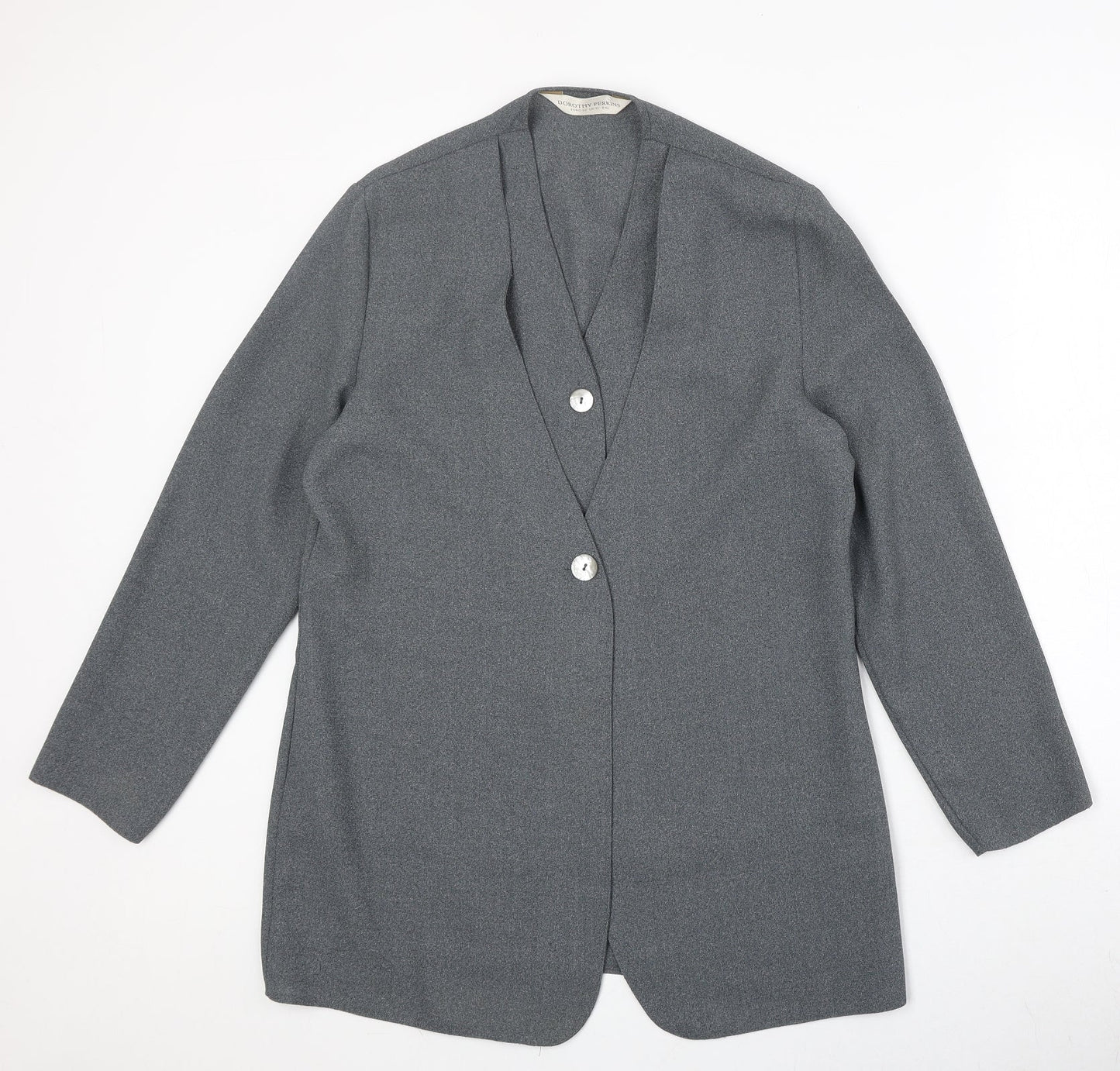 Dorothy Perkins Womens Grey Polyester Jacket Blazer Size 12