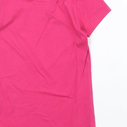 Stella Stanley Girls Pink 100% Cotton Basic T-Shirt Size 7-8 Years Round Neck Pullover