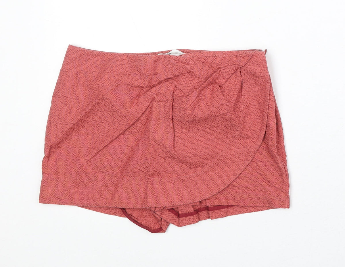 TSEsay Womens Pink 100% Cotton Skort Size S Regular Zip