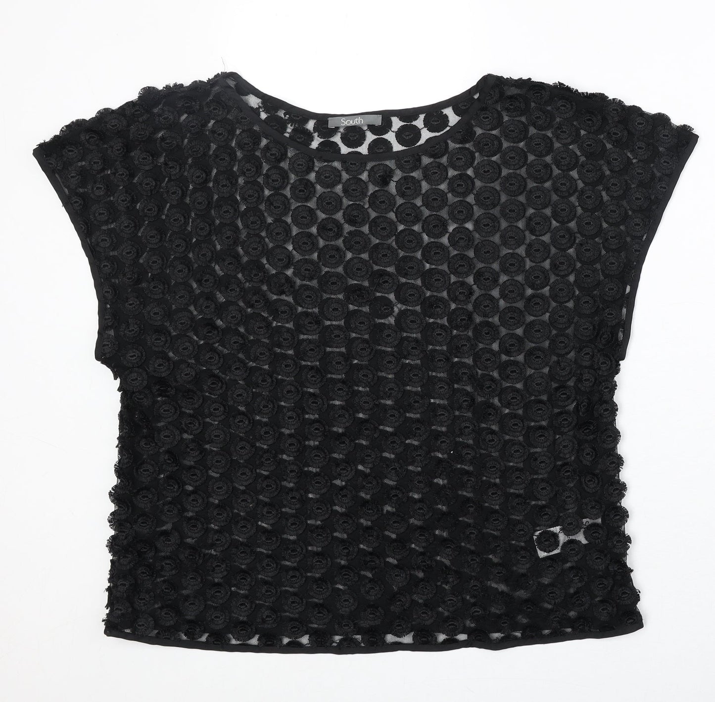 Womens UK Size 12 South Black Basic Blouse