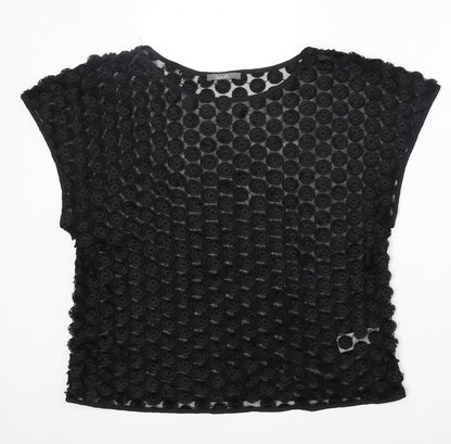Womens UK Size 12 South Black Basic Blouse