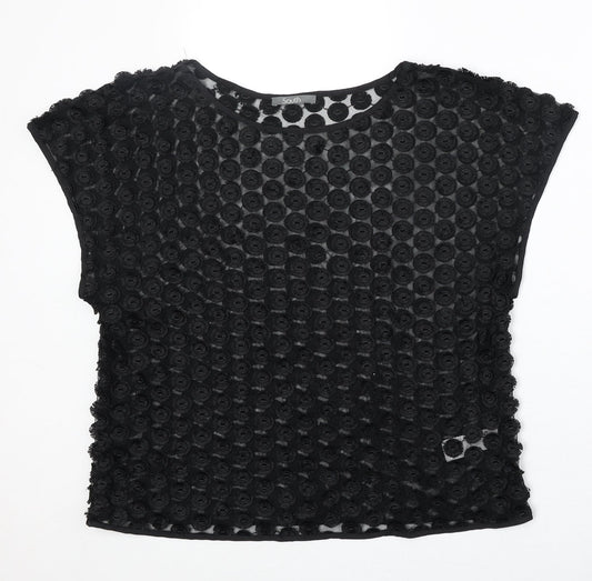 Womens UK Size 12 South Black Basic Blouse