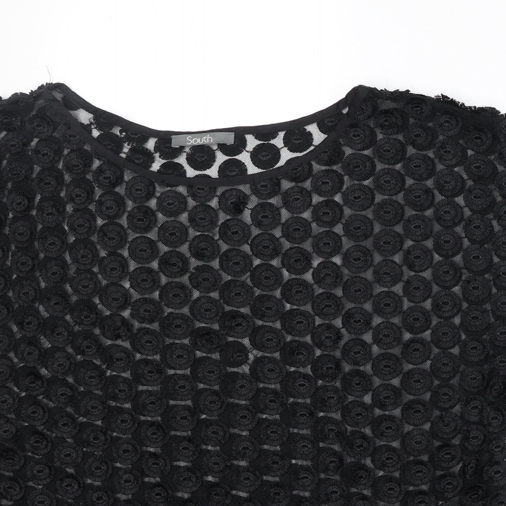 Womens UK Size 12 South Black Basic Blouse