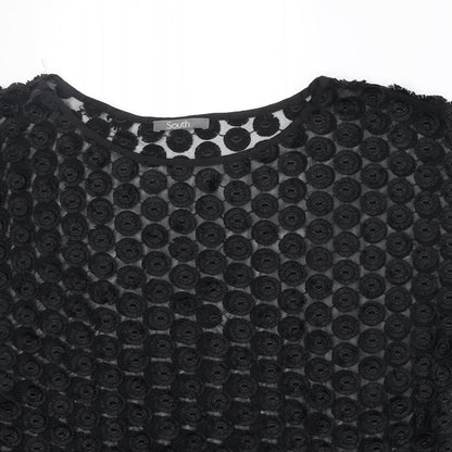 Womens UK Size 12 South Black Basic Blouse