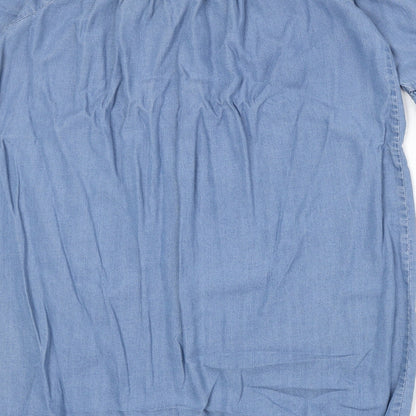 New Look Womens Blue Lyocell A-Line Size 12 Off the Shoulder Pullover