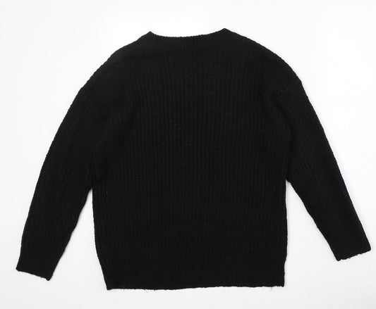Womens UK Size S New Look Black Pullover Jumper