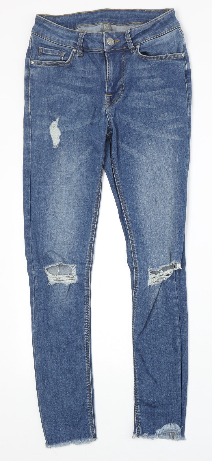 ASOS Womens Blue Cotton Skinny Jeans Size 26 in Regular Zip