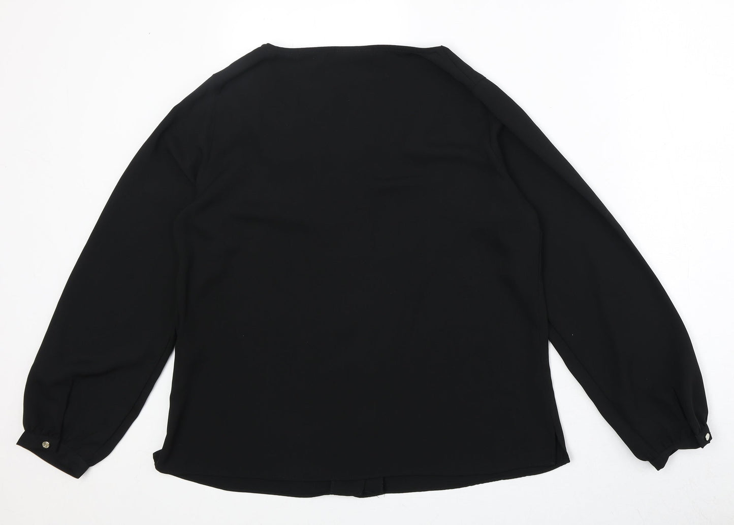 Womens UK Size 14 Wallis Black Basic Button-Up