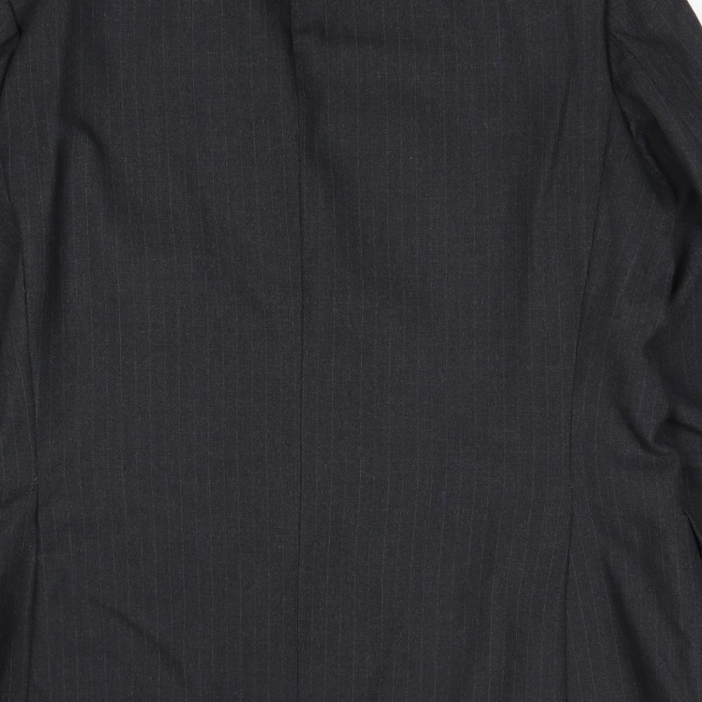 St Micahel Mens Grey Striped Wool Jacket Suit Jacket Size 42 Regular