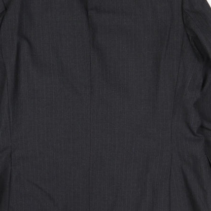 St Micahel Mens Grey Striped Wool Jacket Suit Jacket Size 42 Regular