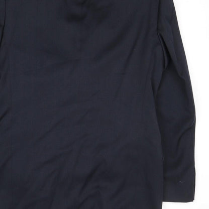 Horne Mens Blue Wool Jacket Suit Jacket Size 38 Regular