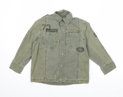 Marks & Spencer Boys Green Basic Jacket Jacket Size 5 Years Button