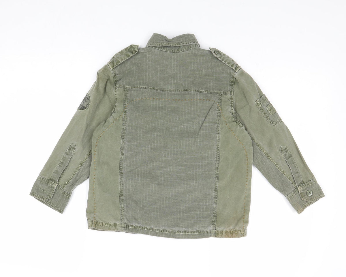 Marks & Spencer Boys Green Basic Jacket Jacket Size 5 Years Button