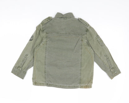 Marks & Spencer Boys Green Basic Jacket Jacket Size 5 Years Button
