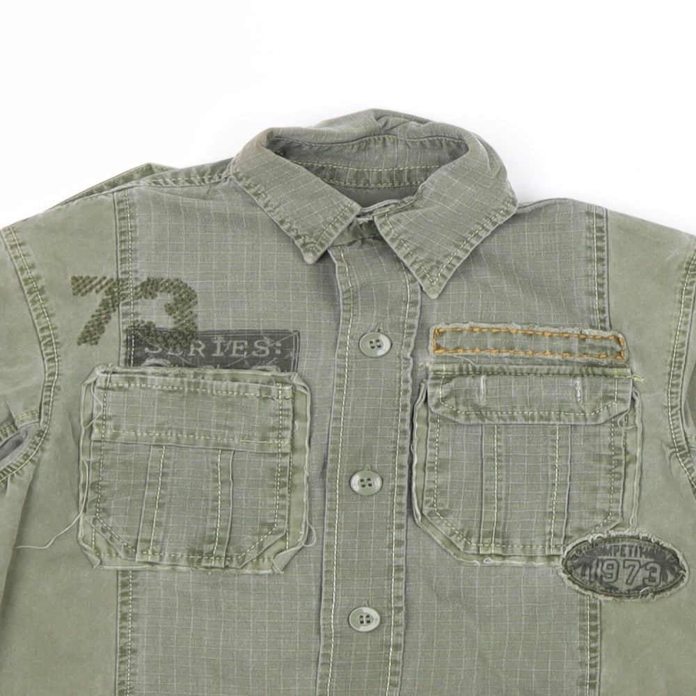 Marks & Spencer Boys Green Basic Jacket Jacket Size 5 Years Button