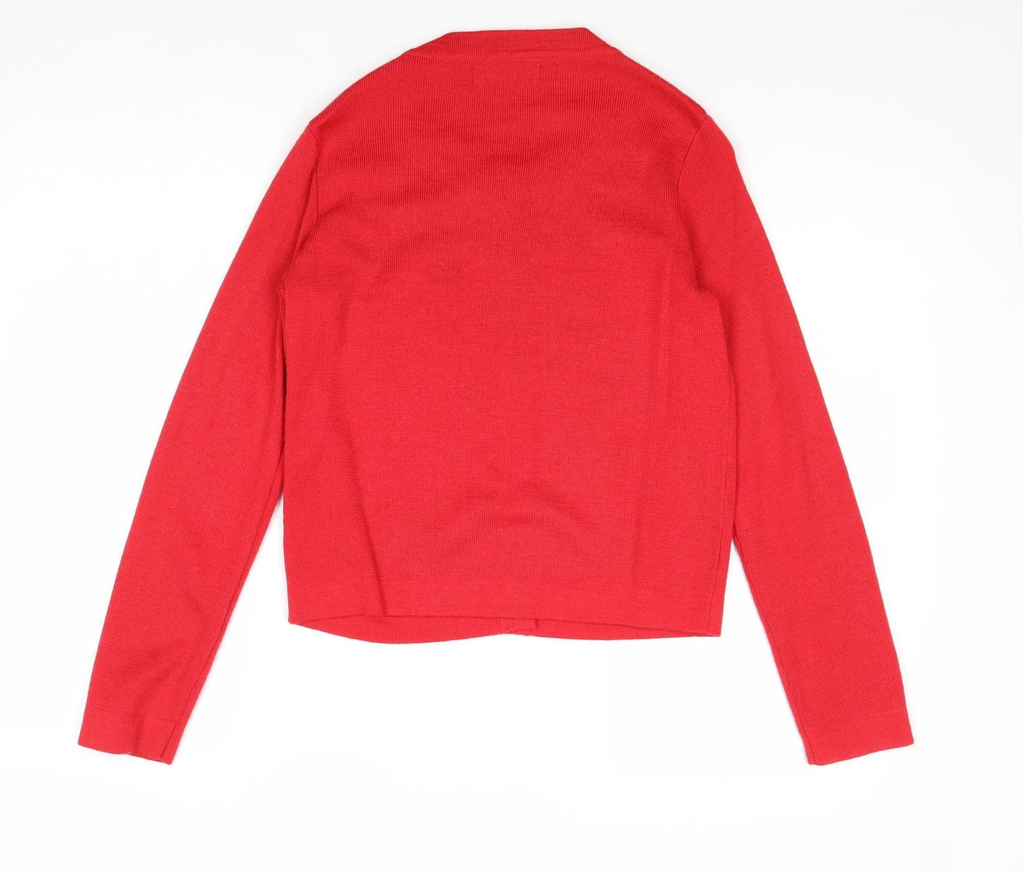 Incorporate Wear Womens Red Round Neck Wool Cardigan Jumper Size 6