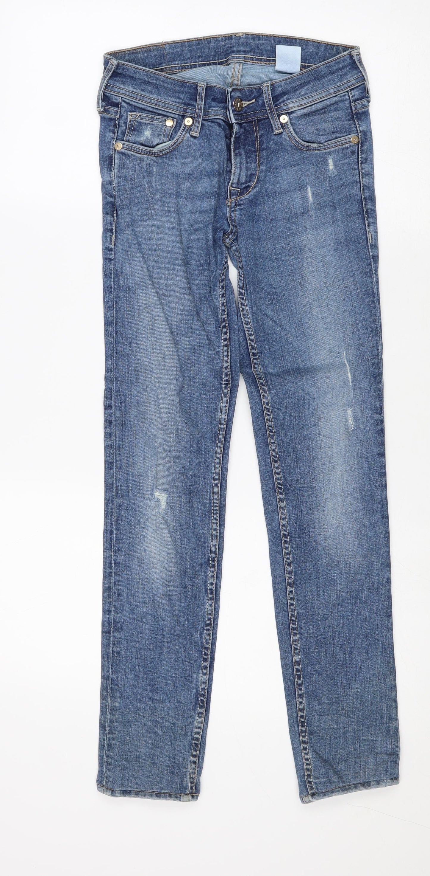 Womens UK Size 24 in H&M Regular Fit Straight Blue Jeans