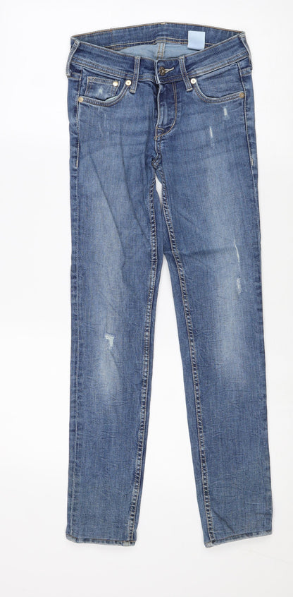Womens UK Size 24 in H&M Regular Fit Straight Blue Jeans