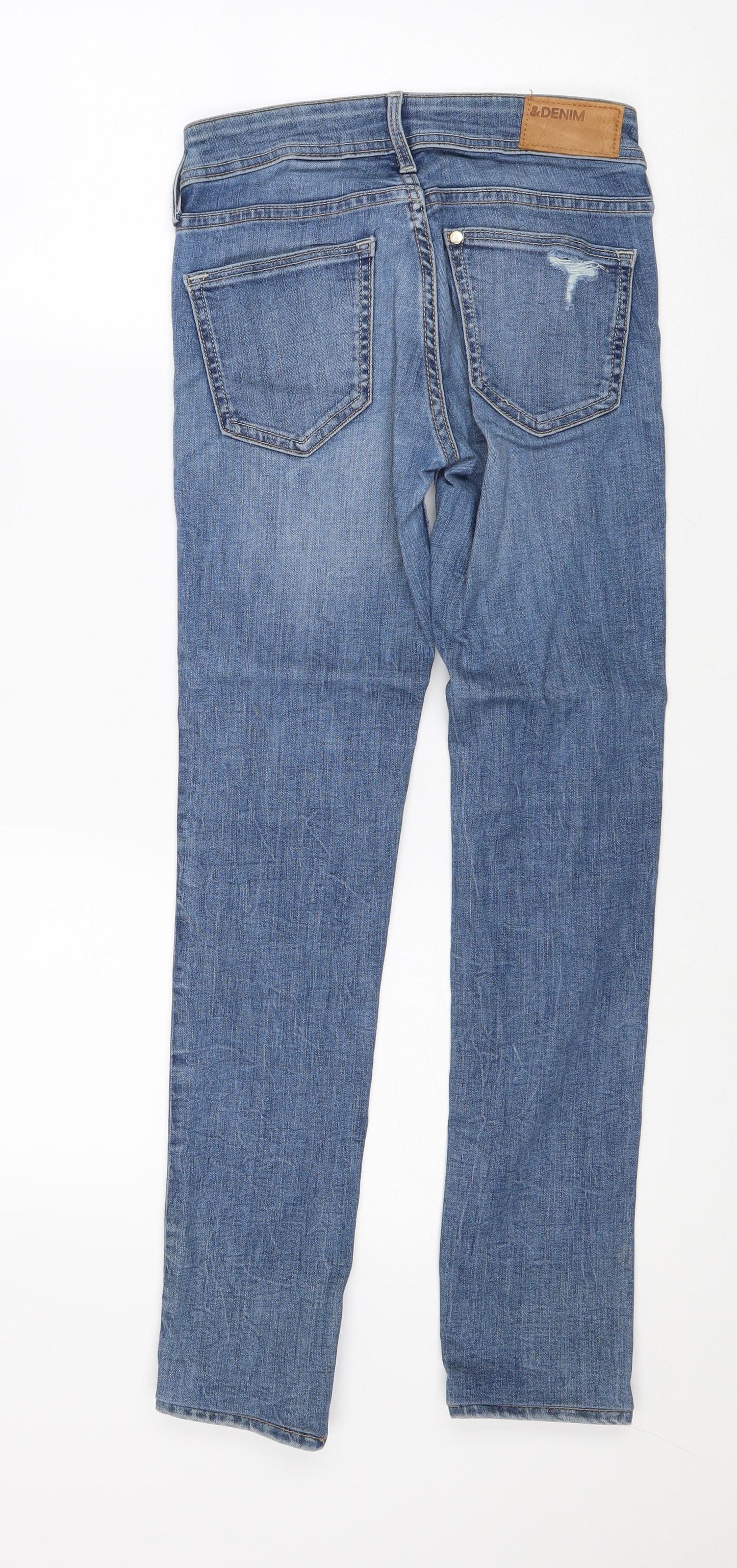 Womens UK Size 24 in H&M Regular Fit Straight Blue Jeans