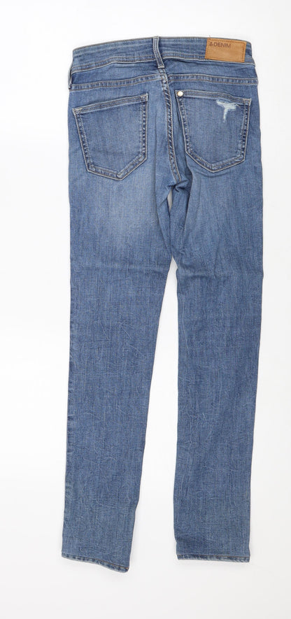 Womens UK Size 24 in H&M Regular Fit Straight Blue Jeans