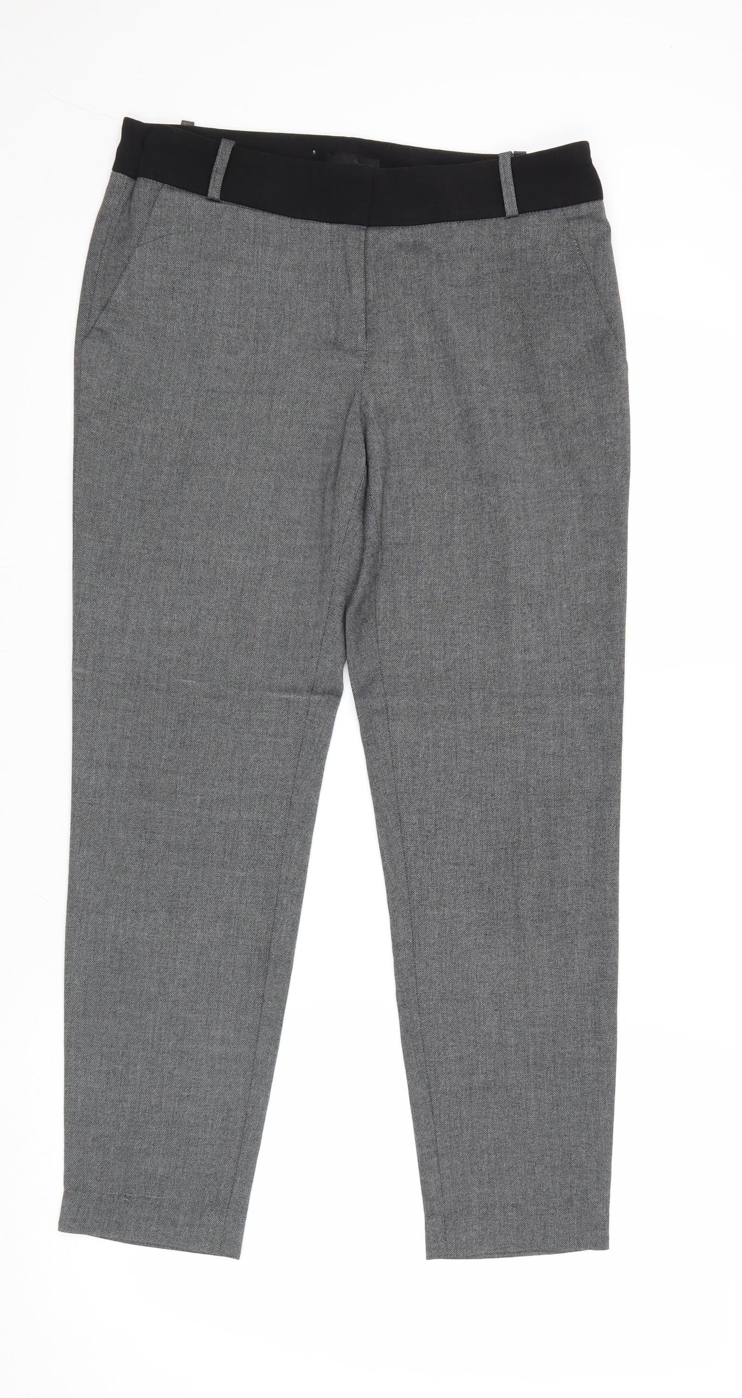 Womens UK Size 10 Warehouse Regular Fit Chino Grey Trousers