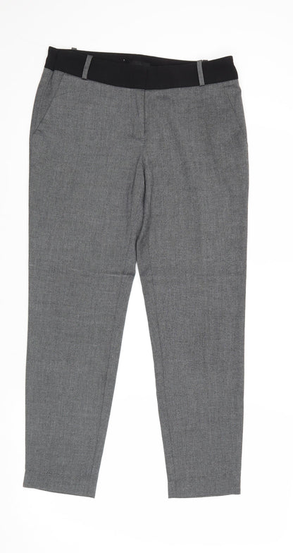 Womens UK Size 10 Warehouse Regular Fit Chino Grey Trousers