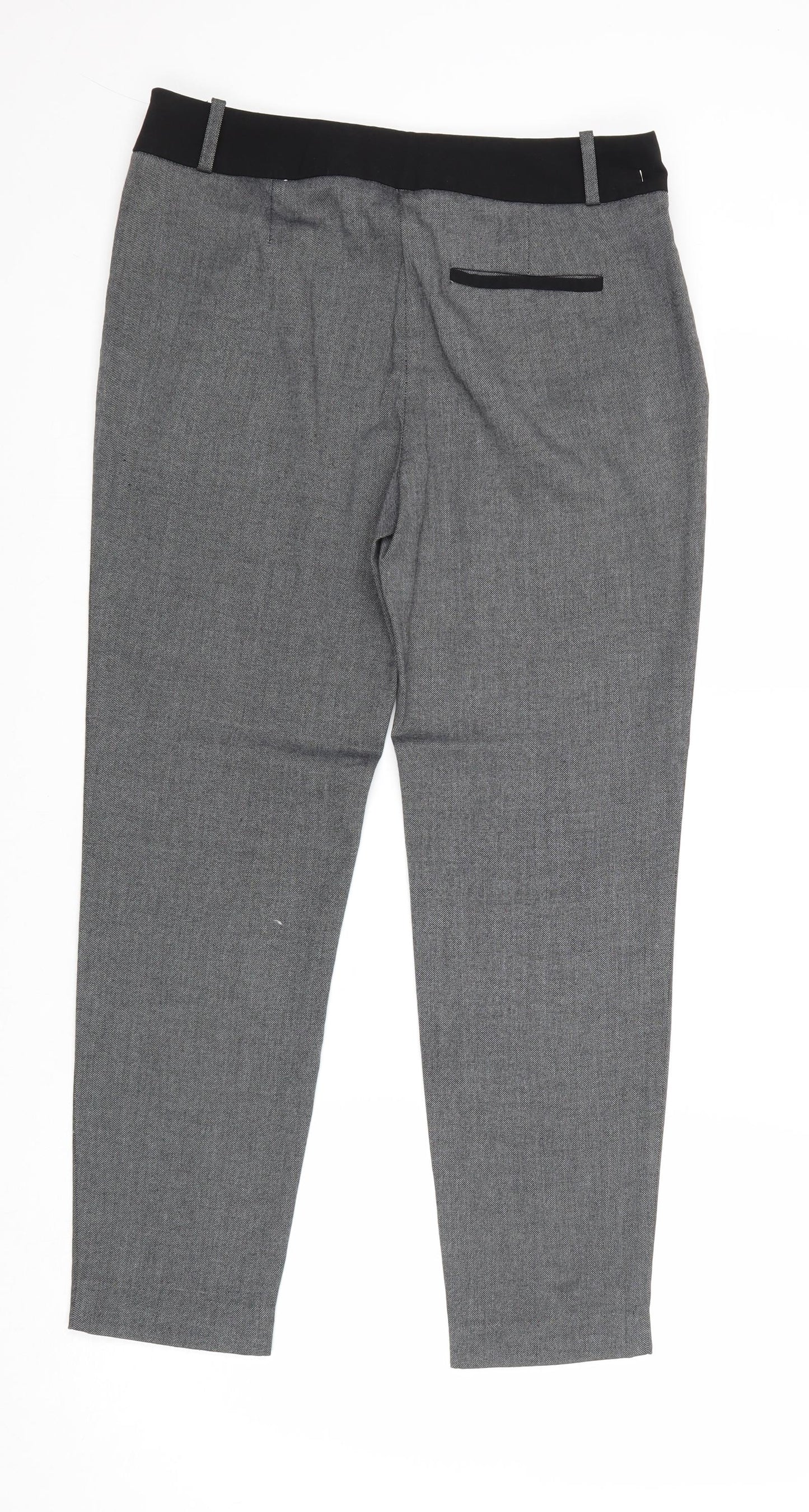 Womens UK Size 10 Warehouse Regular Fit Chino Grey Trousers