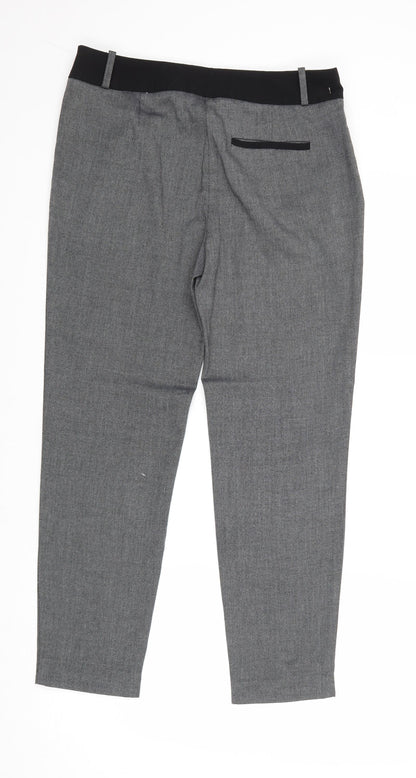 Womens UK Size 10 Warehouse Regular Fit Chino Grey Trousers