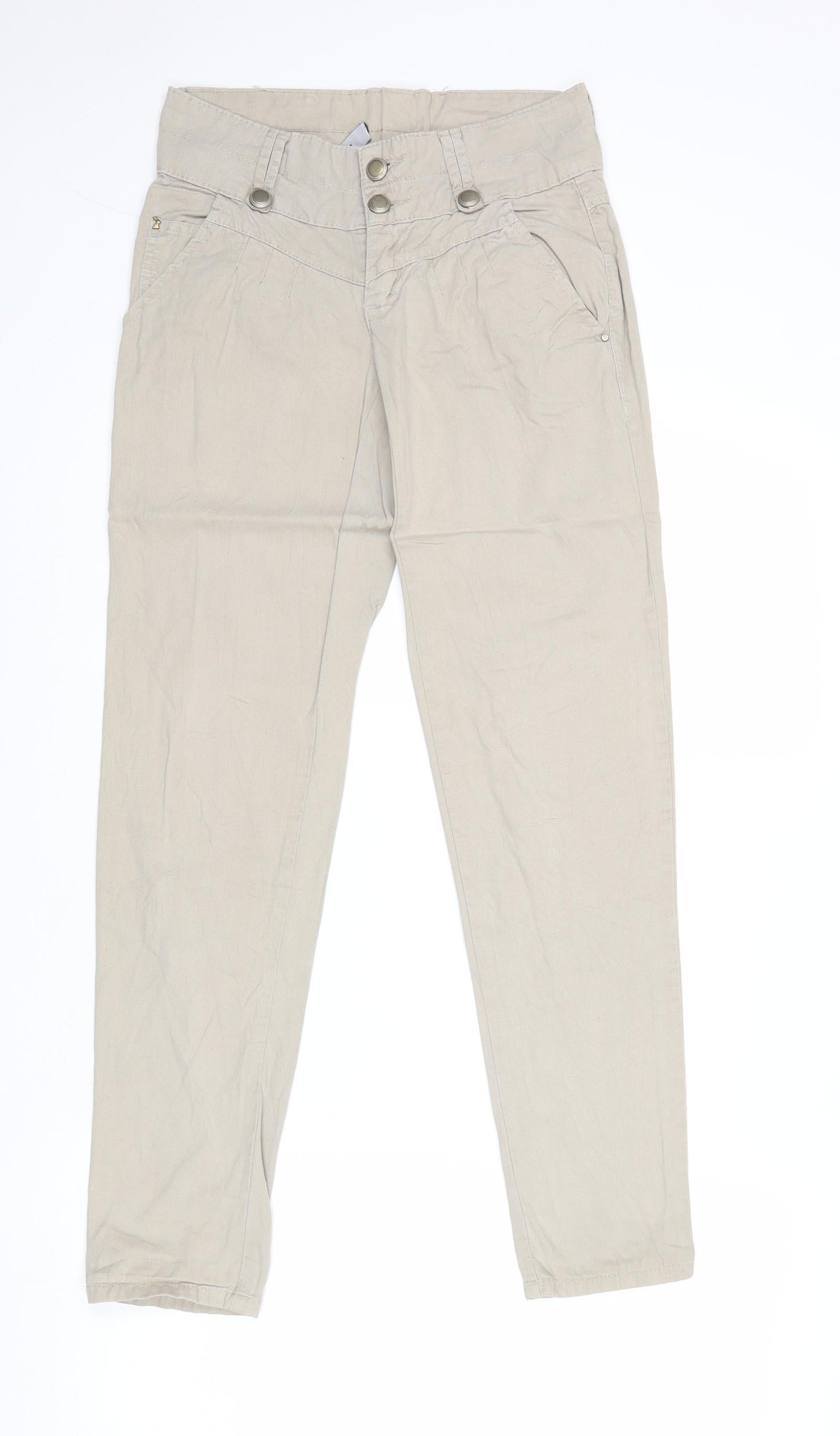 Womens UK Size 28 in TALLY WEiJL Regular Fit  Beige Trousers