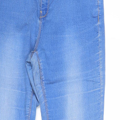 Yessica Womens Blue Cotton Skinny Jeans Size 12 Regular Zip