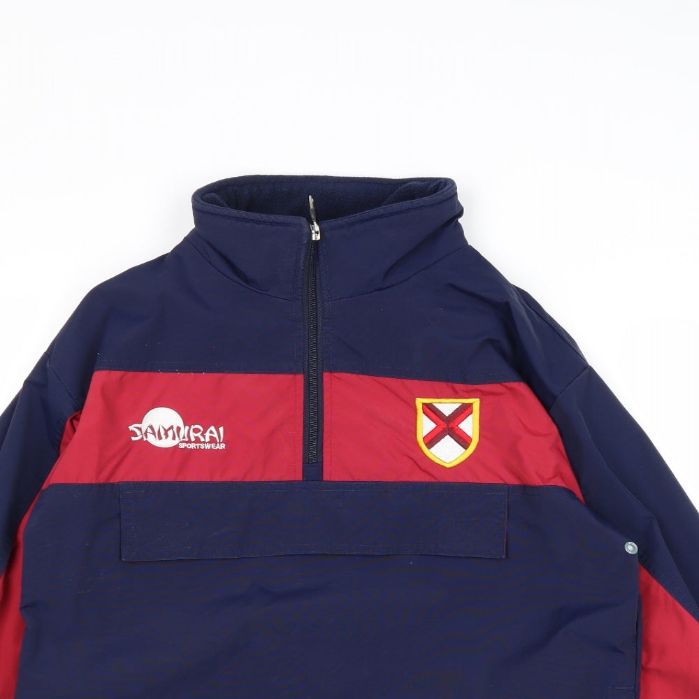 Samurai Boys Blue Colourblock Anorak Jacket Size L Zip