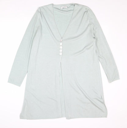 Antonia Nash Womens Blue V-Neck Acrylic Cardigan Jumper Size M