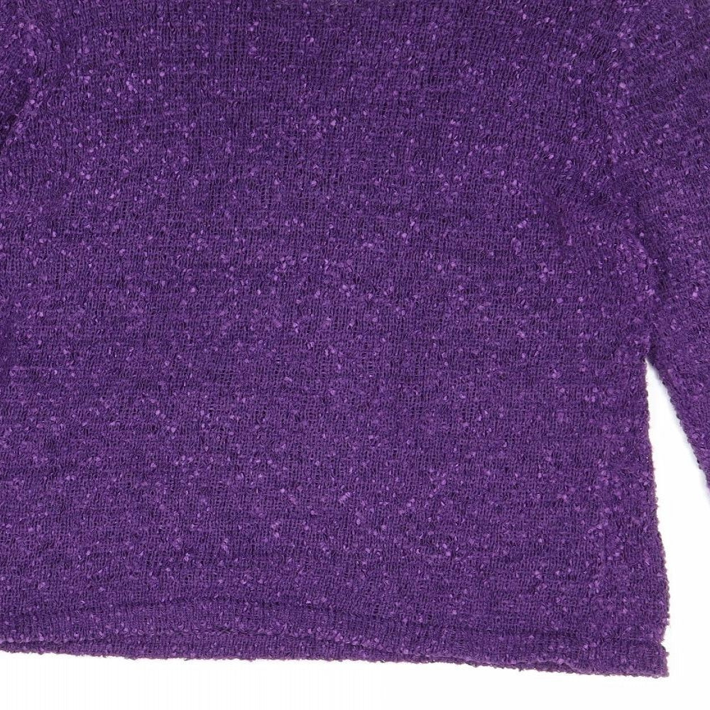 Autonomy Womens Purple Round Neck Polyester Pullover Jumper Size M - Size M-L