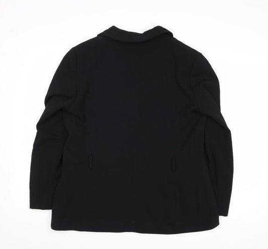 Klass Womens Black Polyester Jacket Blazer Size 14