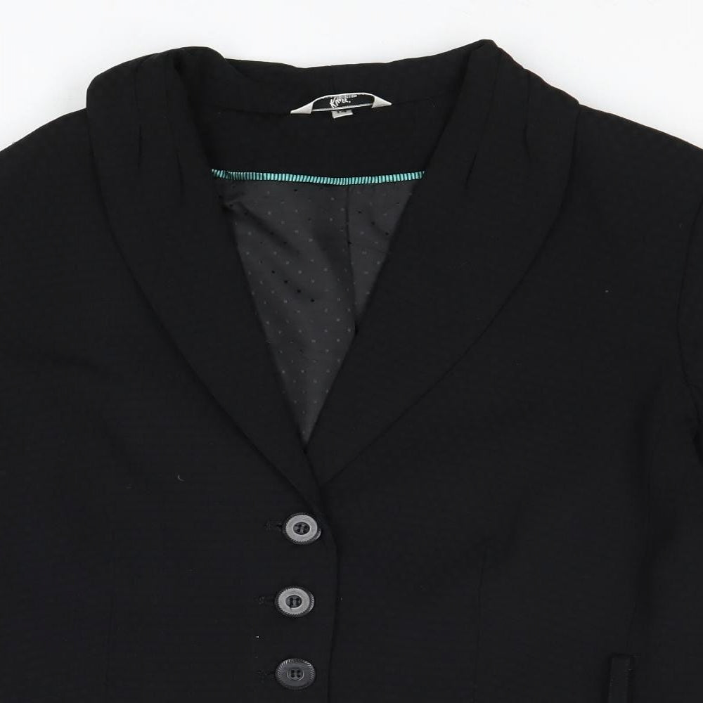 Klass Womens Black Polyester Jacket Blazer Size 14