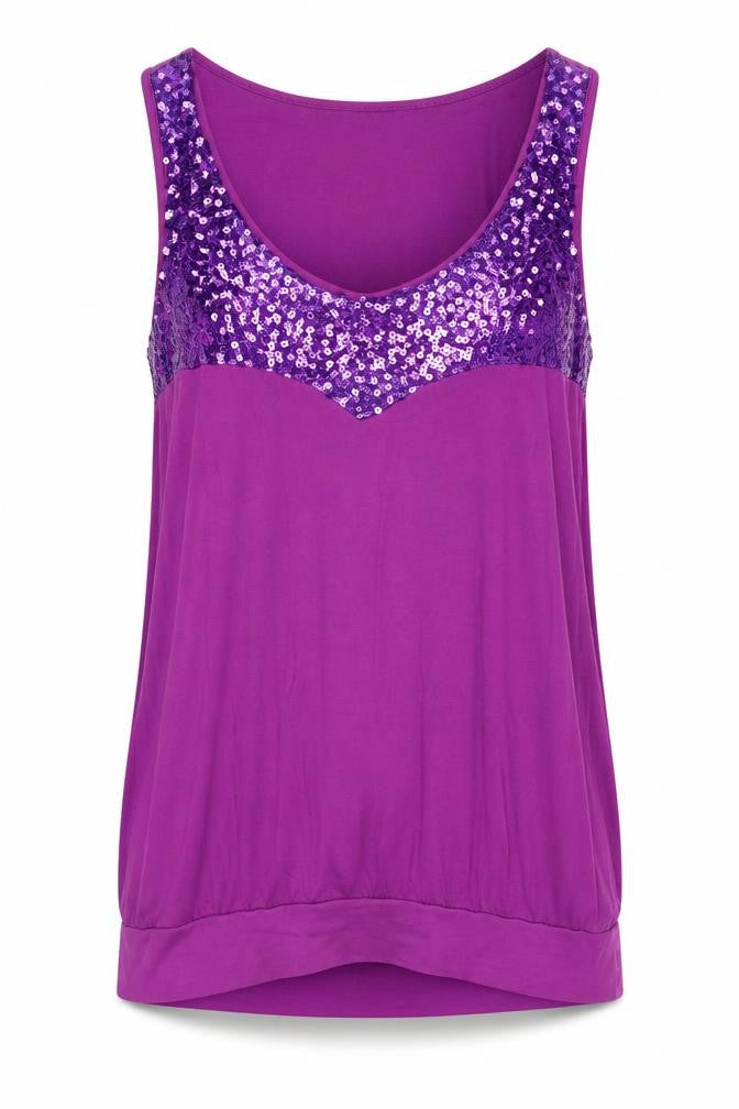 Womens UK Size L VILA Purple Basic Tank