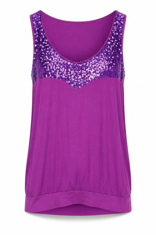 Womens UK Size L VILA Purple Basic Tank