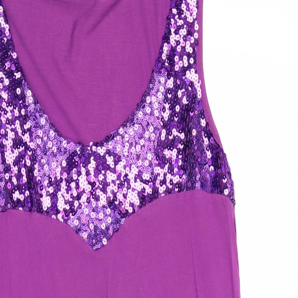 Womens UK Size L VILA Purple Basic Tank