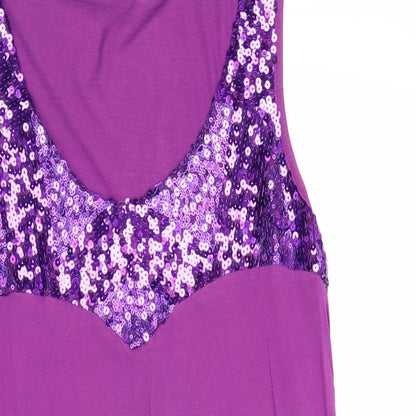 Womens UK Size L VILA Purple Basic Tank
