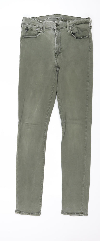 Womens UK Size 33 in H&M Regular Fit Skinny Green Jeans