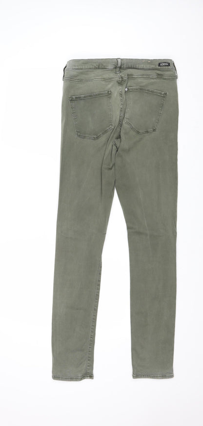 Womens UK Size 33 in H&M Regular Fit Skinny Green Jeans