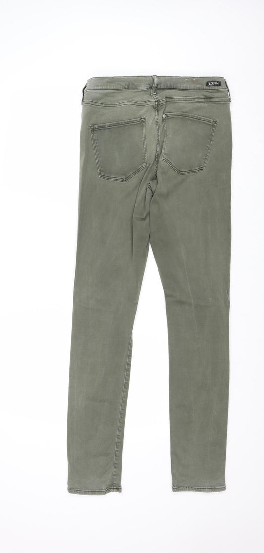 Womens UK Size 33 in H&M Regular Fit Skinny Green Jeans
