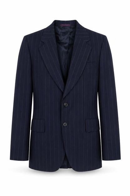 Mitchel Walker Mens Blue Striped Wool Jacket Suit Jacket Size 34 Regular