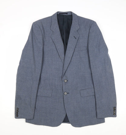 Peter Brown Mens Blue Wool Jacket Suit Jacket Size 36 Regular