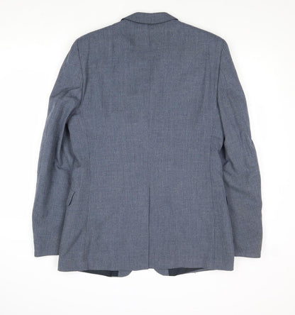 Peter Brown Mens Blue Wool Jacket Suit Jacket Size 36 Regular